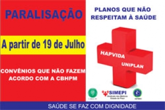 Suspensão do atendimento aos planos UNIPLAM e HAPVIDA