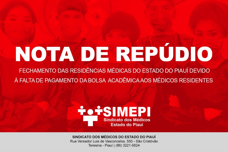 Nota de Repúdio ao fechamento de residências médicas no Piauí