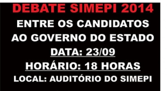 SIMEPI realizará debate entre candidatos ao governo do Piauí
