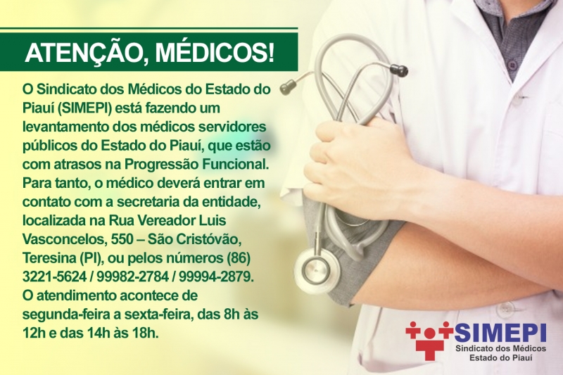 Chamamento aos médicos do Estado do Piauí