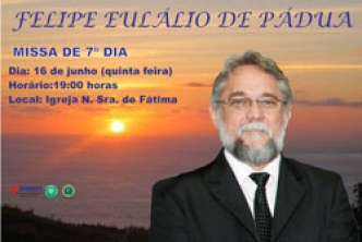 Entidades Médicas convidam para a missa de 7º dia do Dr. Felipe Pádua