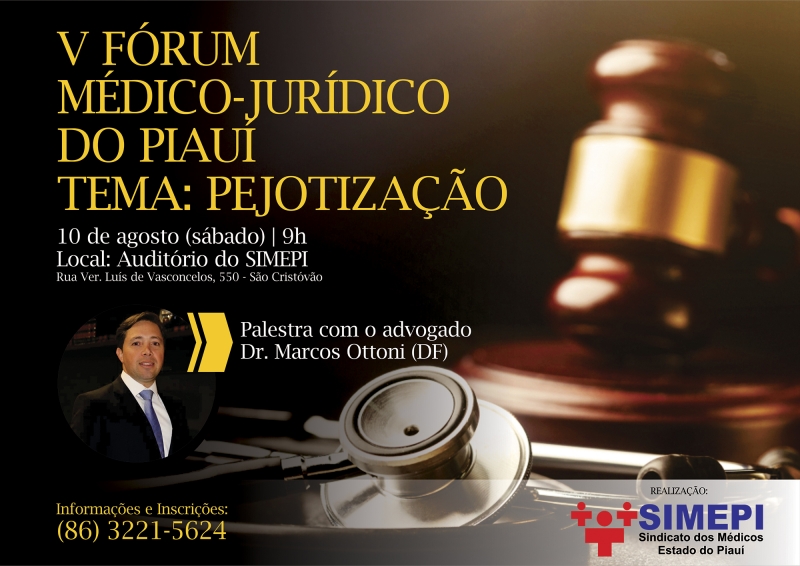 SIMEPI realizará o V Fórum Médico-Jurídico do Piauí dia 10 de agosto