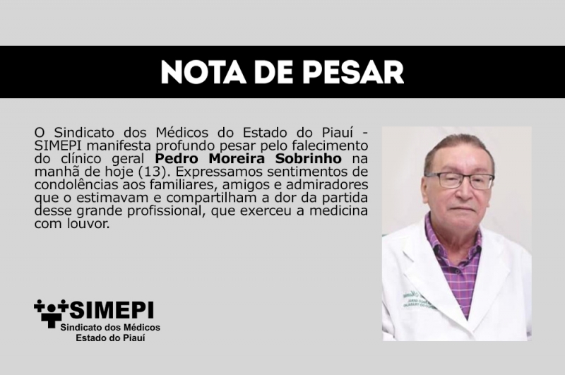 Nota de Pesar: Dr. Pedro Moreira Sobrinho