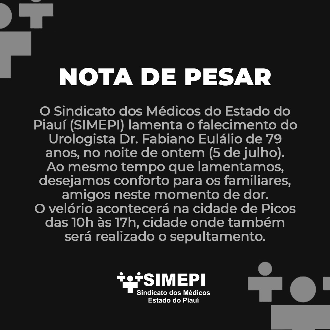 NOTA DE PESAR - Dr. Fabiano Eulálio