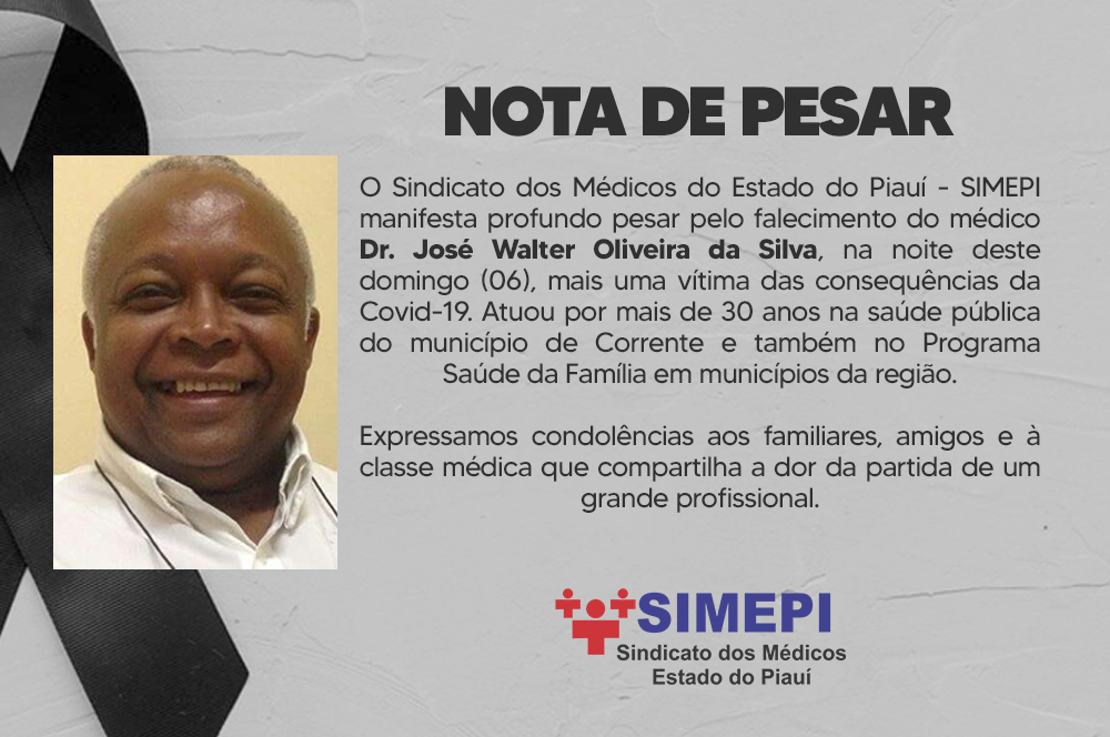 Note de Pesar: Dr. José Walter Oliveira da Silva