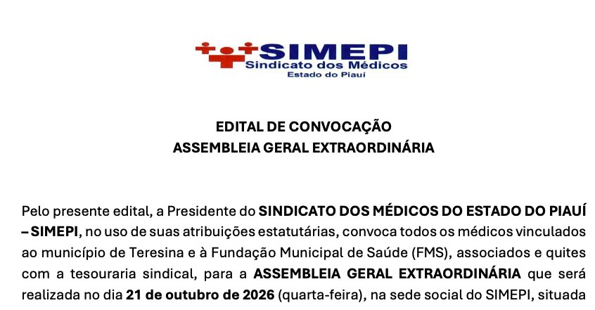 Edital convocação assembleia geral extraordinária
